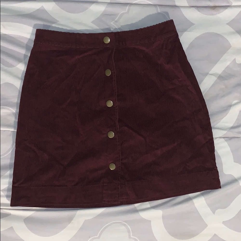 Corduroy Burgundy Skirt